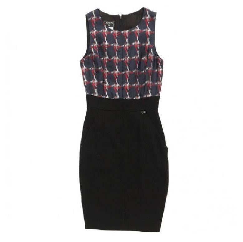 De las mujeres CHANEL Vestido Negro 'Paris-Venise' de Seda y Lana Talla 38EU en venta