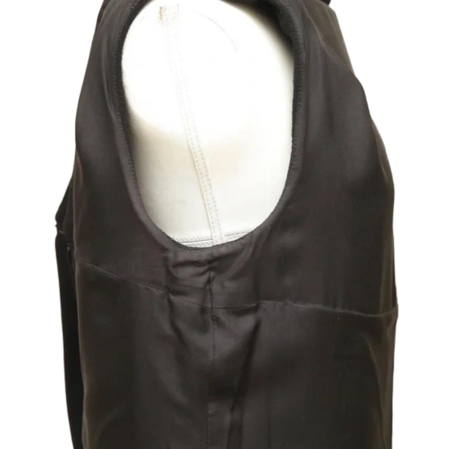 CHANEL Black Dress Sleeveless Shift Cowl Neck Cutout Wool Sz 40 Fall 2012 2