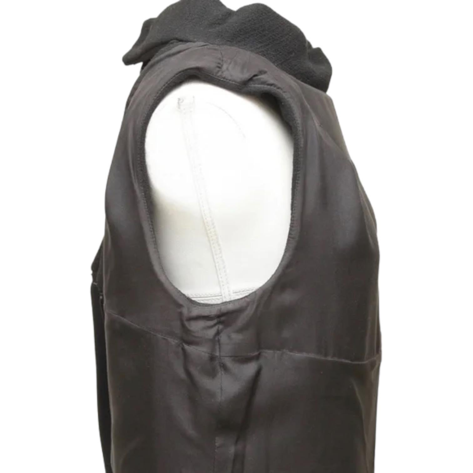 CHANEL Black Dress Sleeveless Shift Cowl Neck Cutout Wool Sz 40 Fall 2012 4
