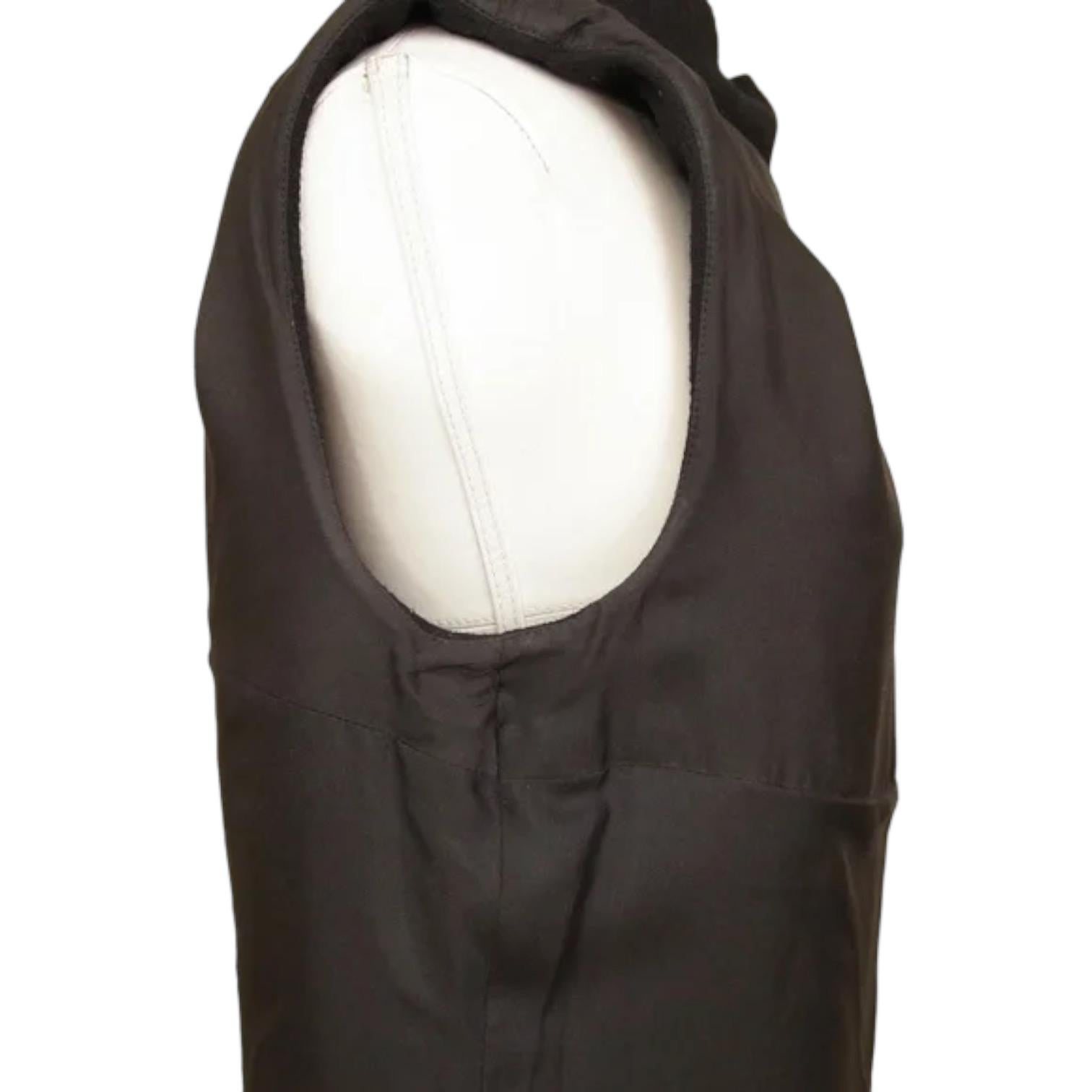 CHANEL Black Dress Sleeveless Shift Cowl Neck Cutout Wool Sz 40 Fall 2012 5