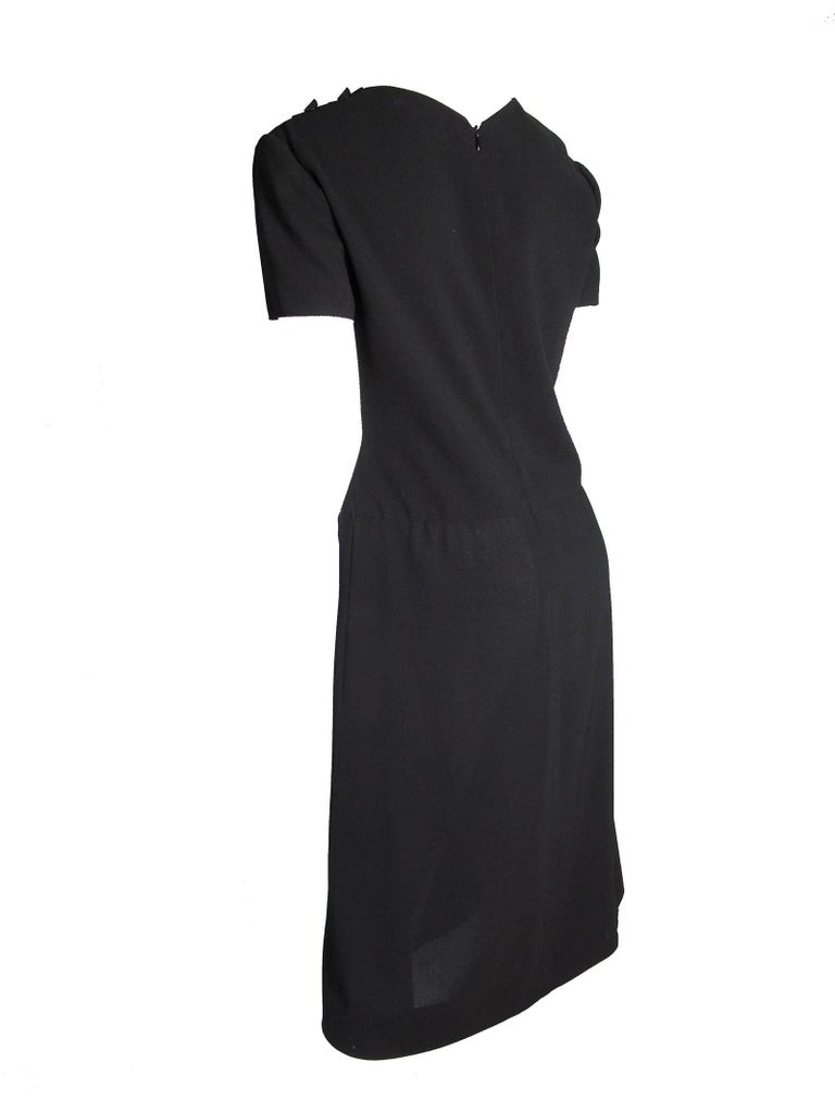 Chanel Black Dress with Diagonal Trim at 1stDibs