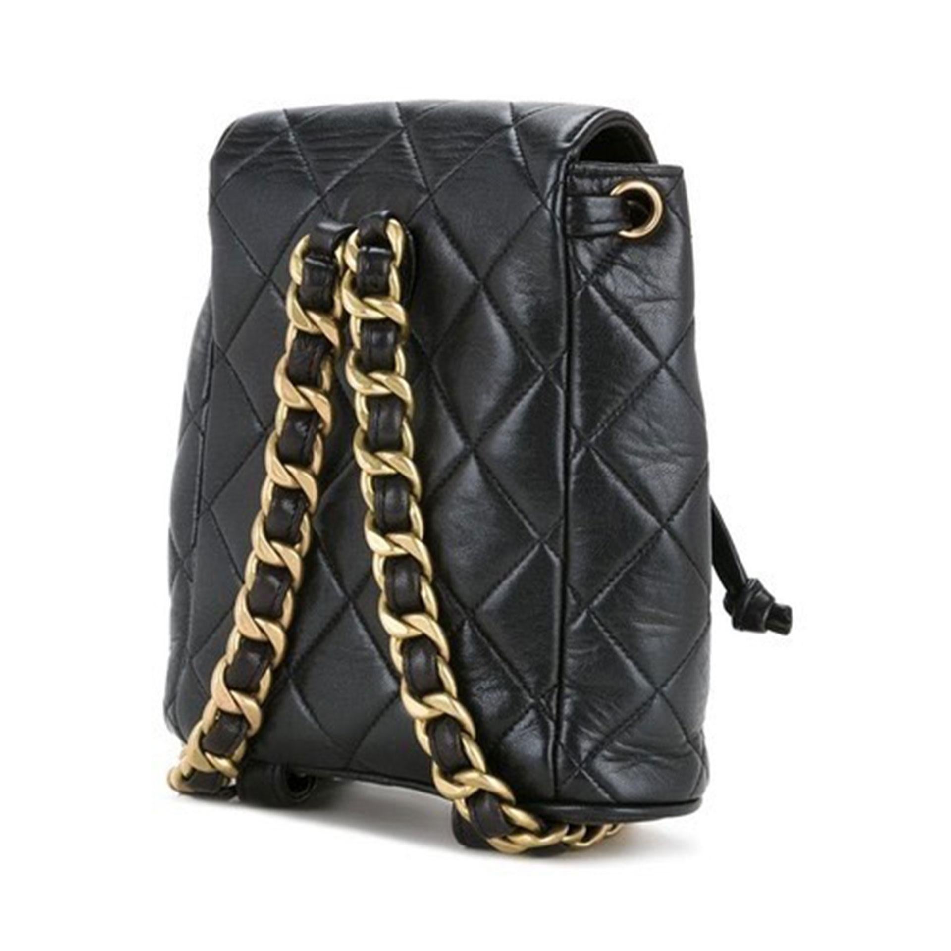 Chanel Black Duma Leather Quilted Micro Mini Rucksack Backpack For Sale 3
