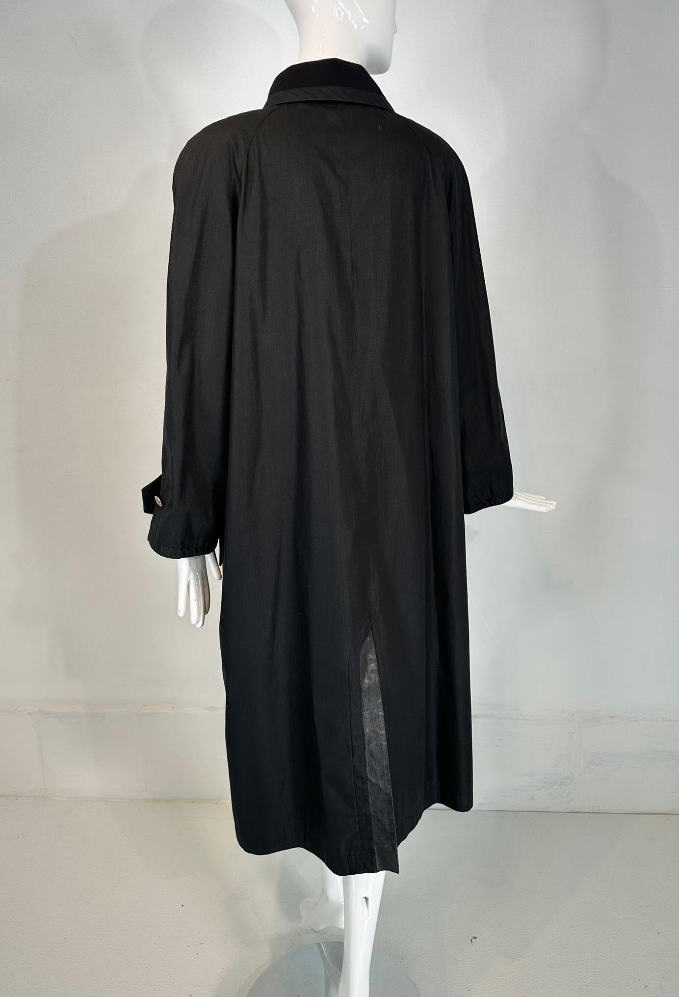 Chanel Black  Duster Style Distressed Vintage Raincoat 1980s 40 3