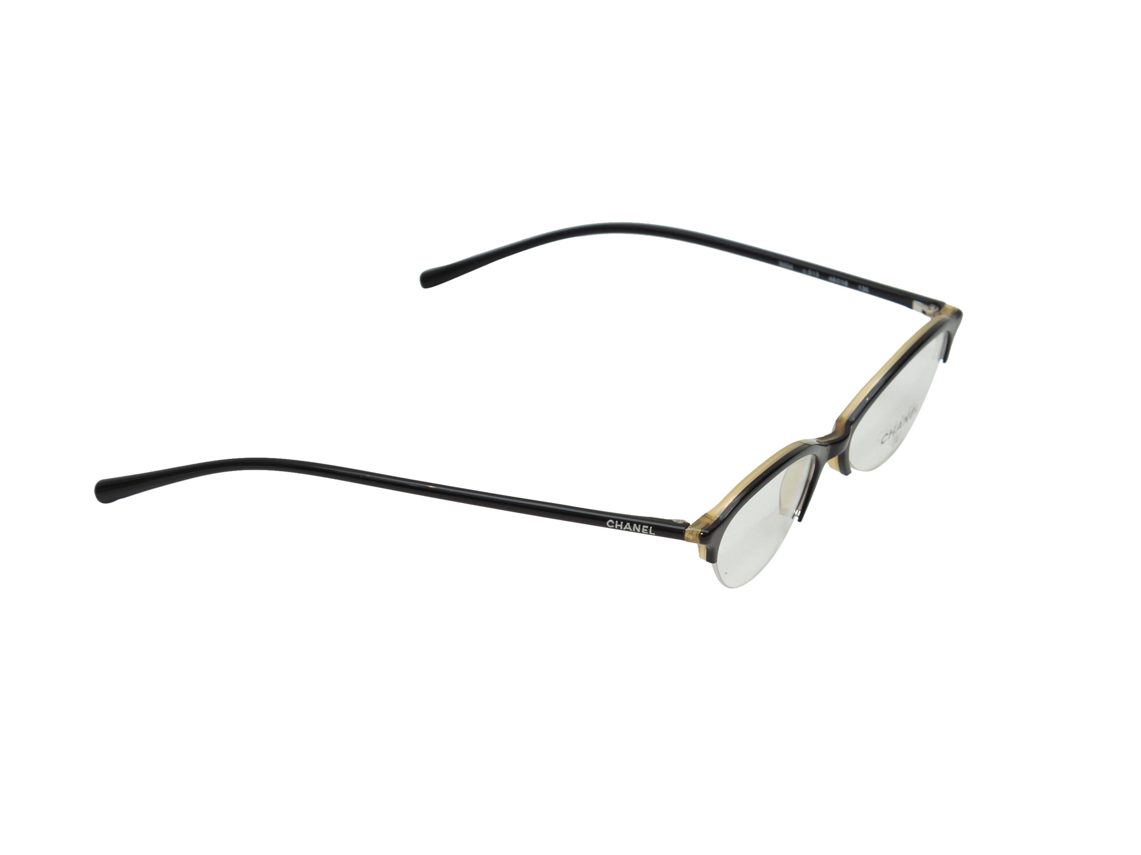 Product details: Black acetate early 2000s half frame eyeglasses by Chanel. 1