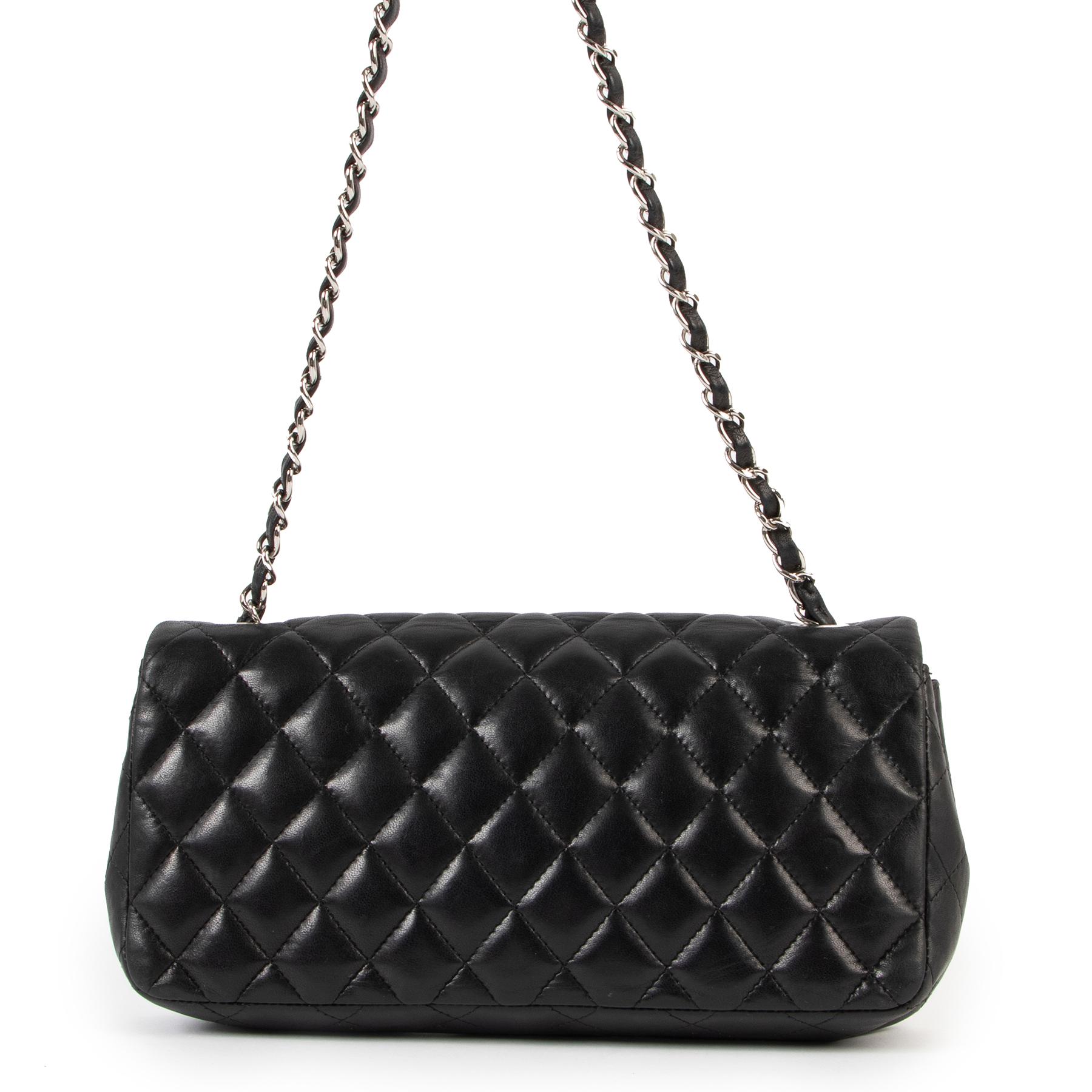 Chanel Black East West Flap Shoulder Bag In Good Condition In Antwerp, BE