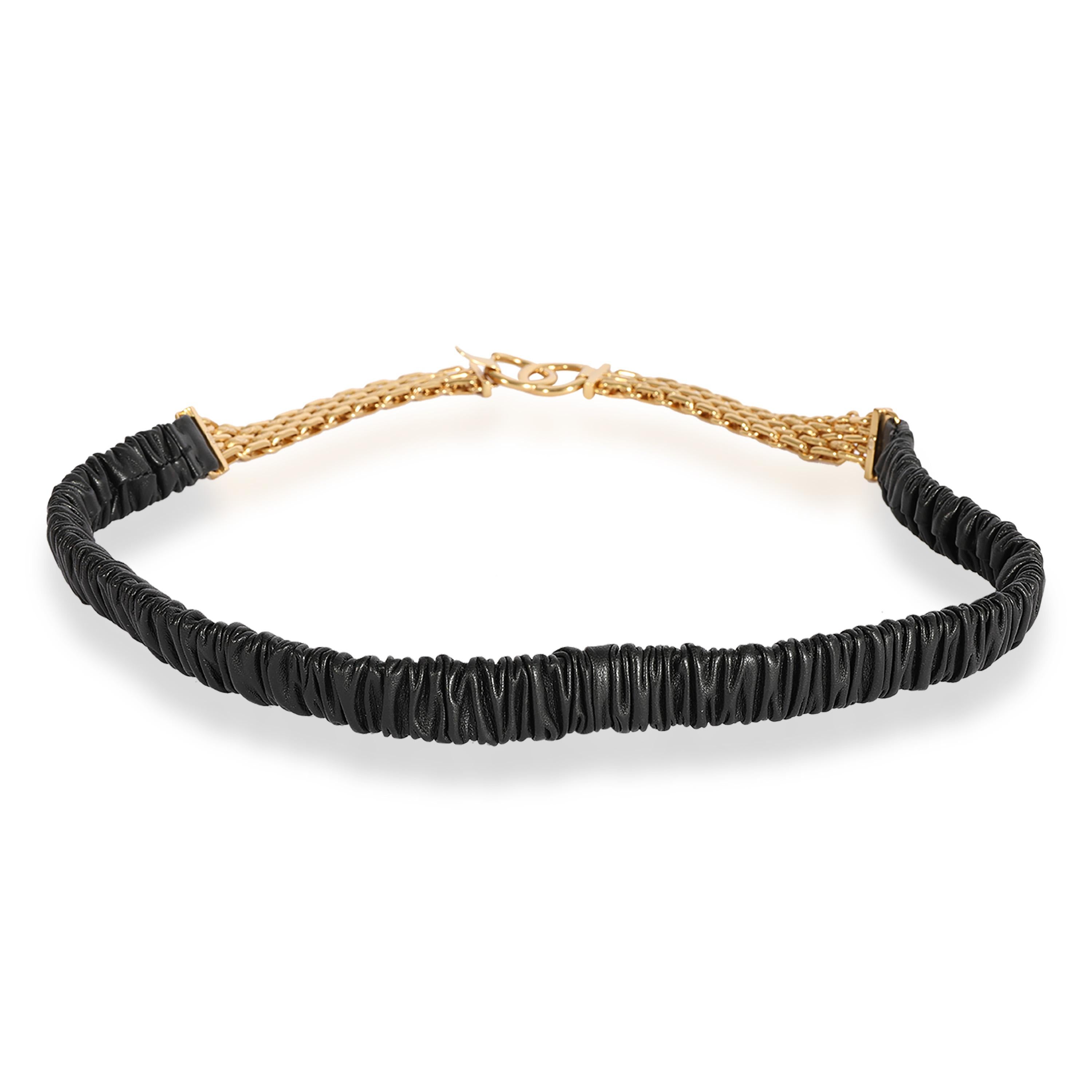 Listing Title: Chanel Black Elastic Lambskin & Gold Chain CC Belt
SKU: 123501
Condition: Excellent
Condition Comments: Excellent Condition. faint scratching at hardware.
Model: Elastic CC
Accessories: Box;Dustbag;Gift Ribbon;Retail Tag
Exterior