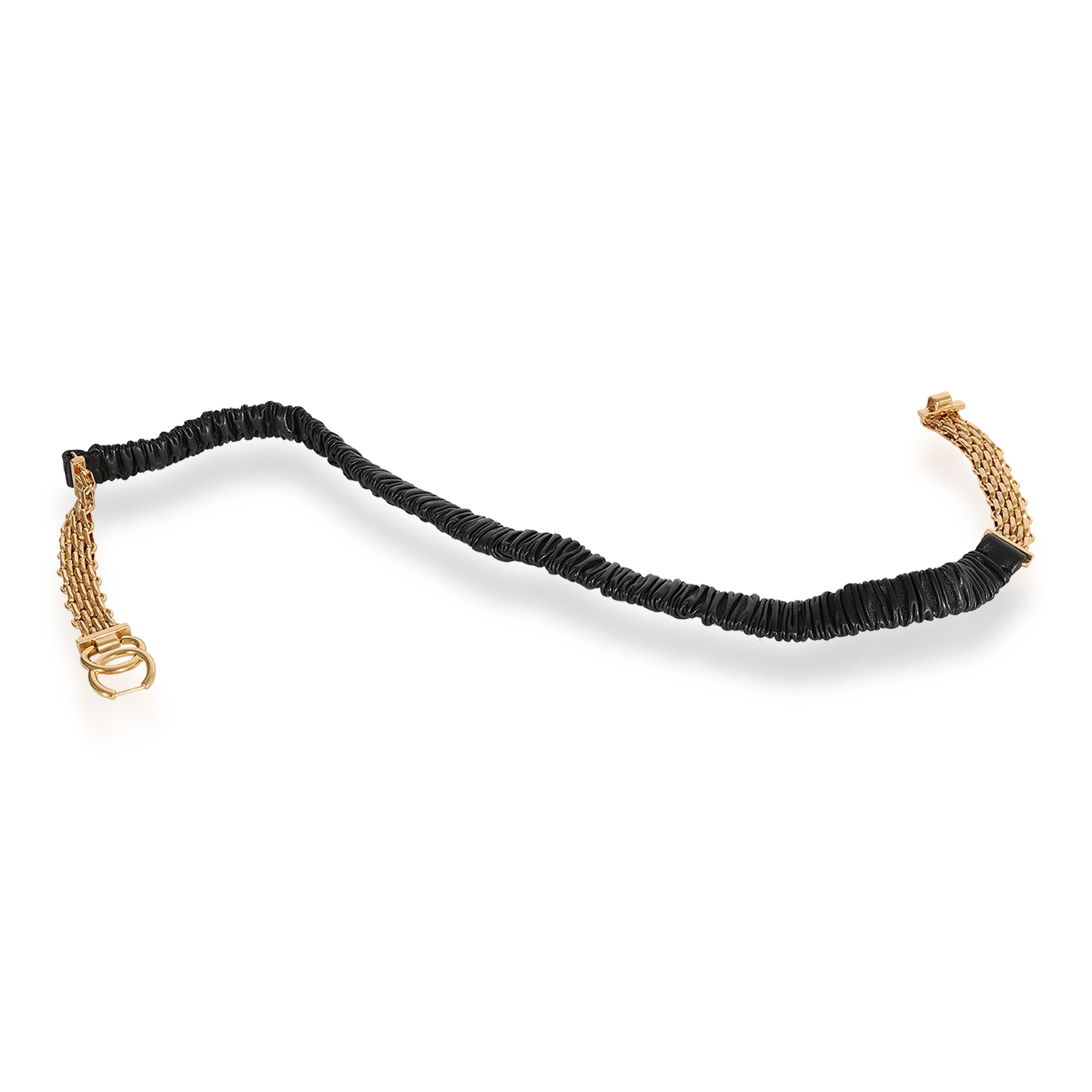 Chanel Black Elastic Lambskin & Gold Chain CC Belt For Sale 1