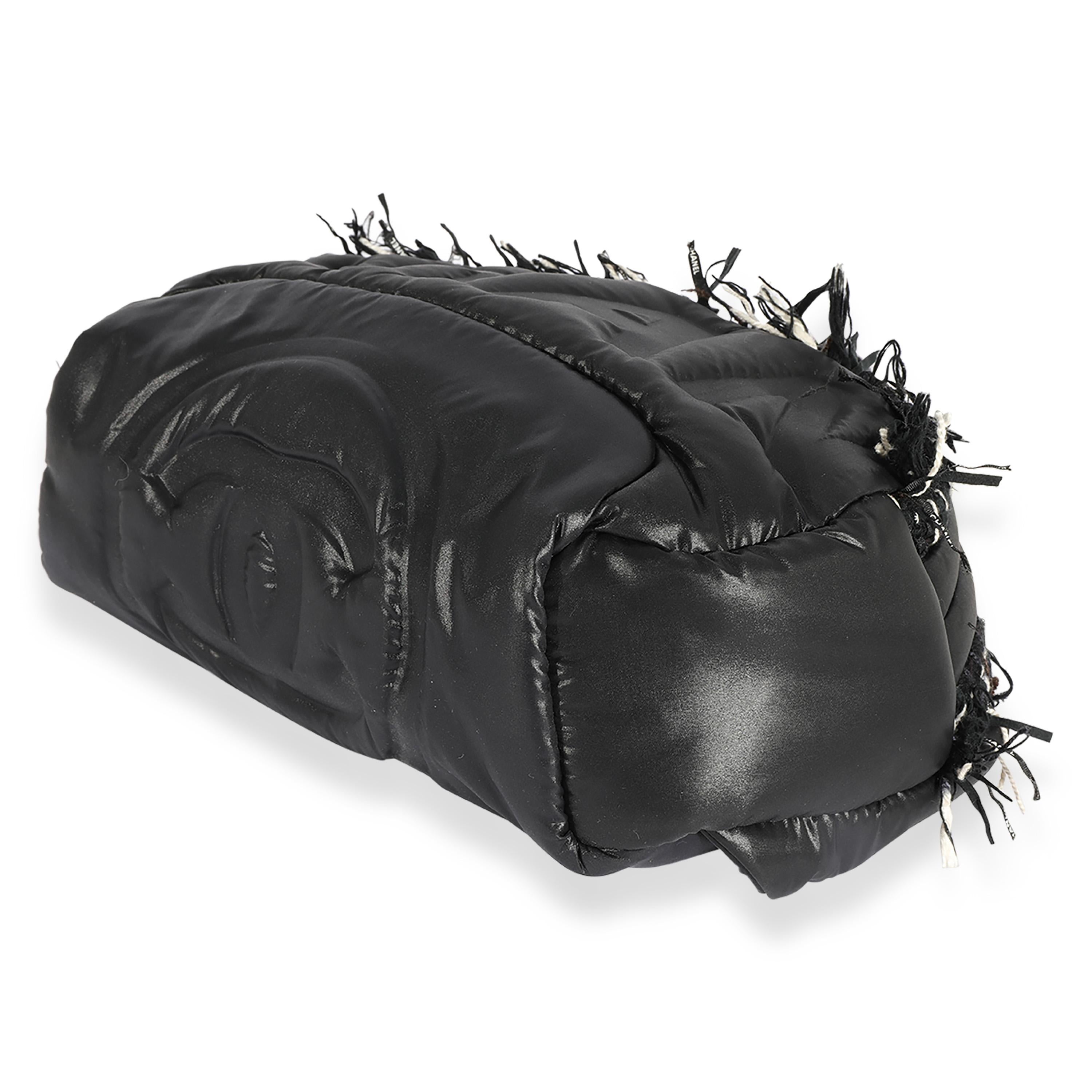 Women's Chanel Black Embossed Nylon & Tweed Coco Neige Waist Bag