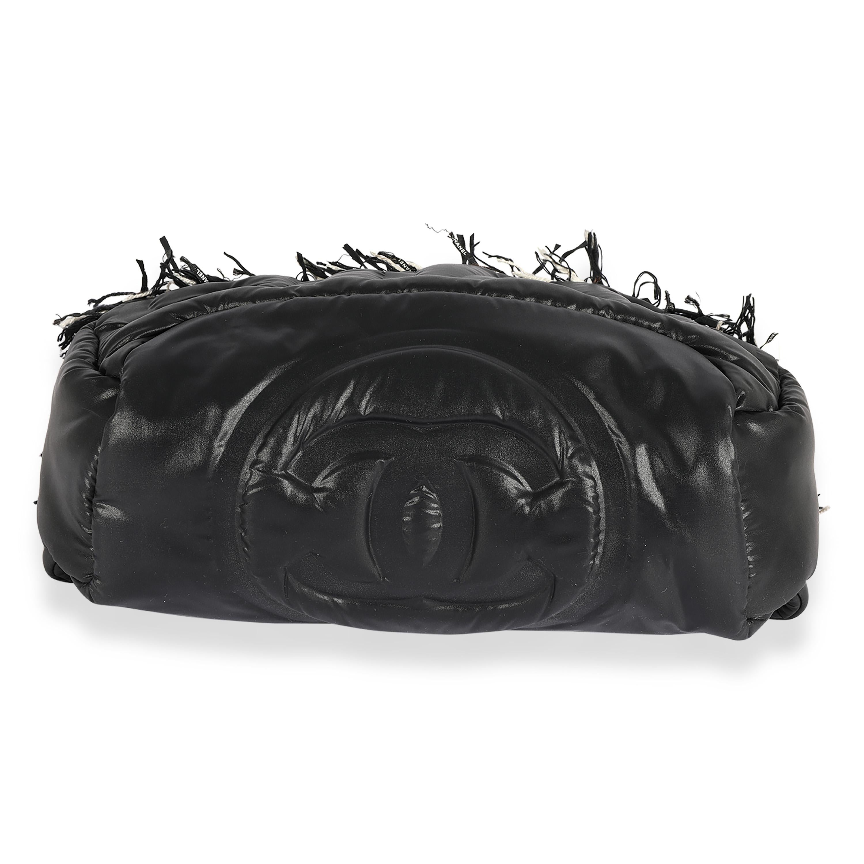 Chanel Black Embossed Nylon & Tweed Coco Neige Waist Bag 1