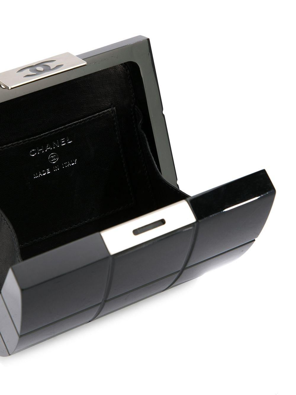 Chanel Black Enamel Minaudière For Sale 11