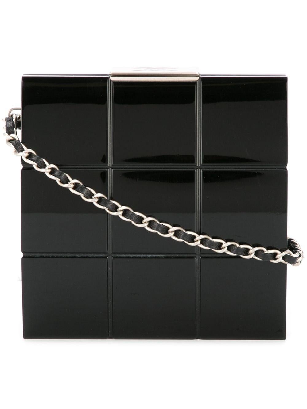 Chanel Black Enamel Minaudière For Sale 4