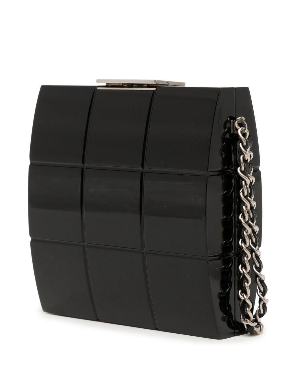 Chanel Black Enamel Minaudière For Sale 5