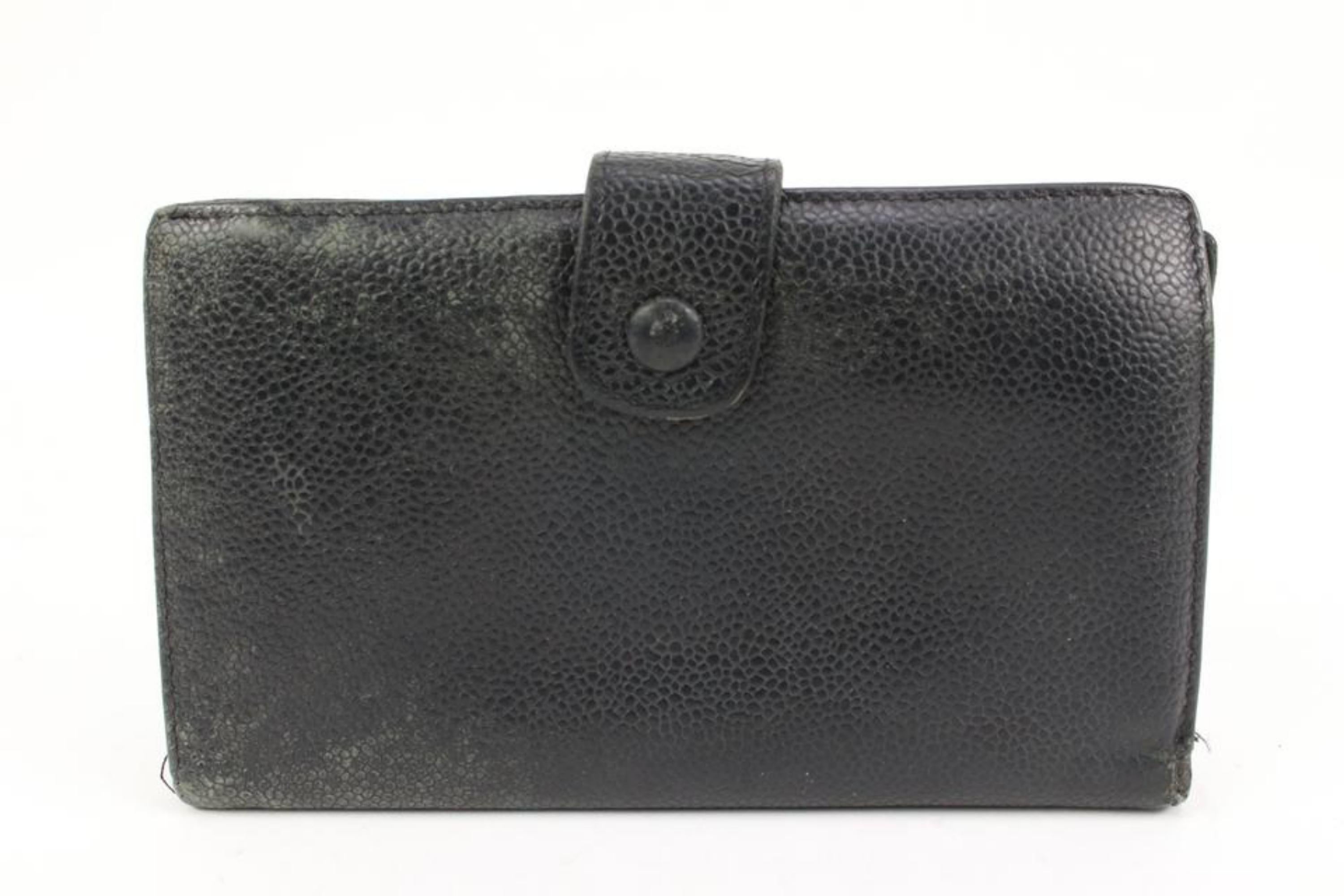 Women's Chanel Black Epi Leather CC Logo Wallet 45ck22 For Sale