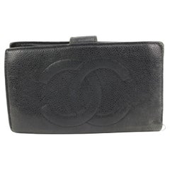 Chanel Black Epi Leather CC Logo Wallet 45ck22