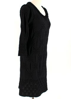 Chanel Black Eyelet-Knit Dress FR 38