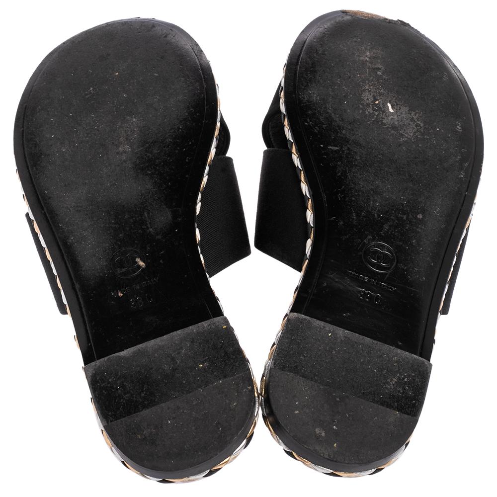 chanel braided slides
