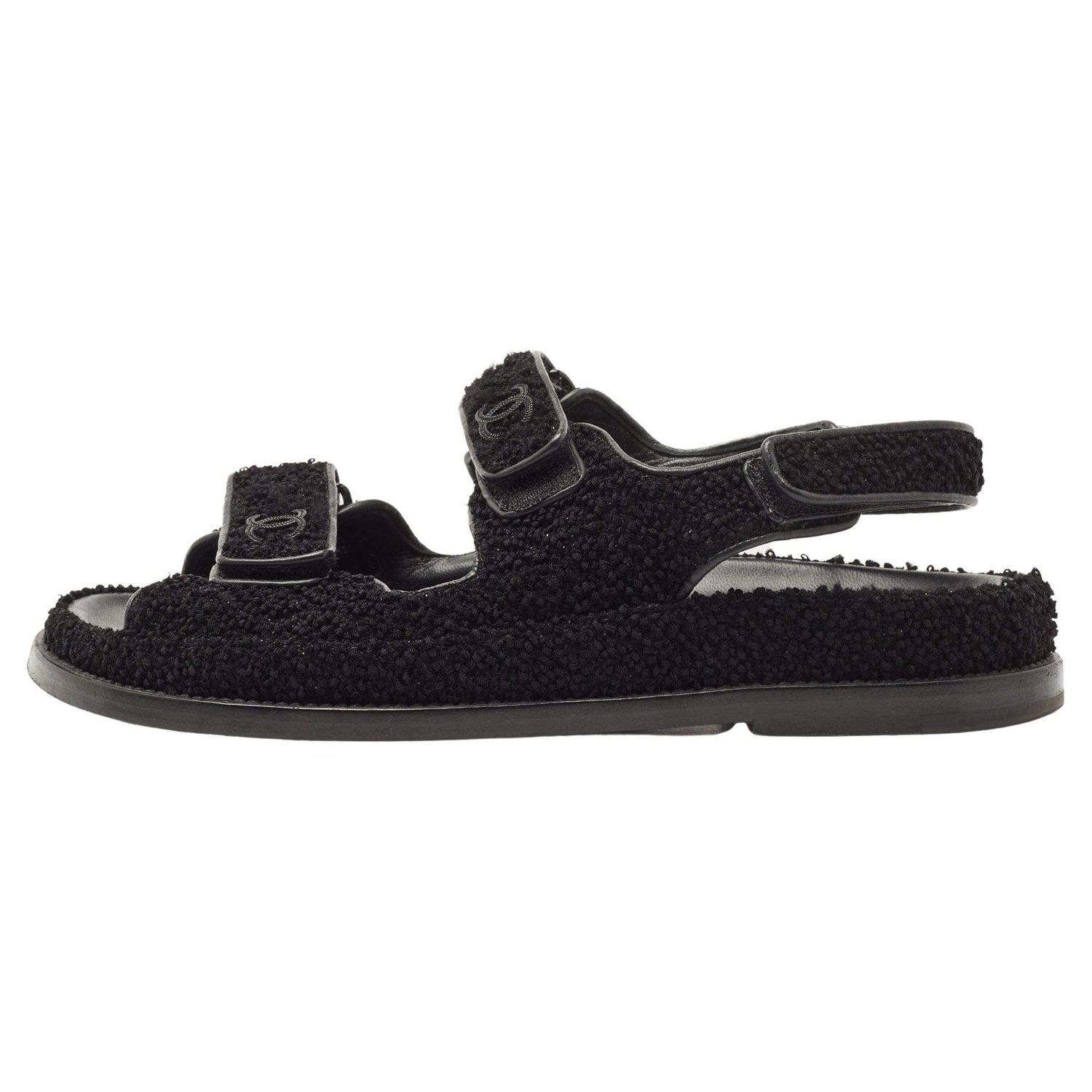 Chanel Black Dad Sandals - 4 For Sale on 1stDibs