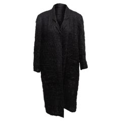 Chanel Schwarzer Mantel aus Mohair und Wolle Herbst 1998