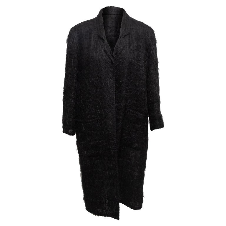 Chanel Black Fall 1998 Mohair & Wool Coat For Sale