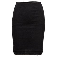 Chanel Black Fall 1998 Wool Skirt
