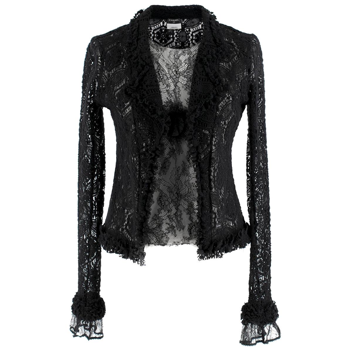 Chanel Black Fine Lace Vest Top 
Cardigan 38 (FR)