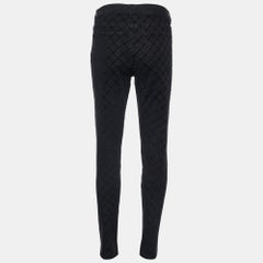 Chanel Schwarz Flock Quilt Print Denim Slim Fit Jeans M/Waist 31"