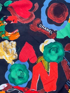 Chanel Black Floral Swim Cover-Up Skirt