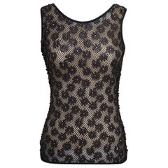 Chanel black flowers top