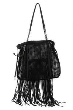 Chanel Black Fringe CC Tote Handbag