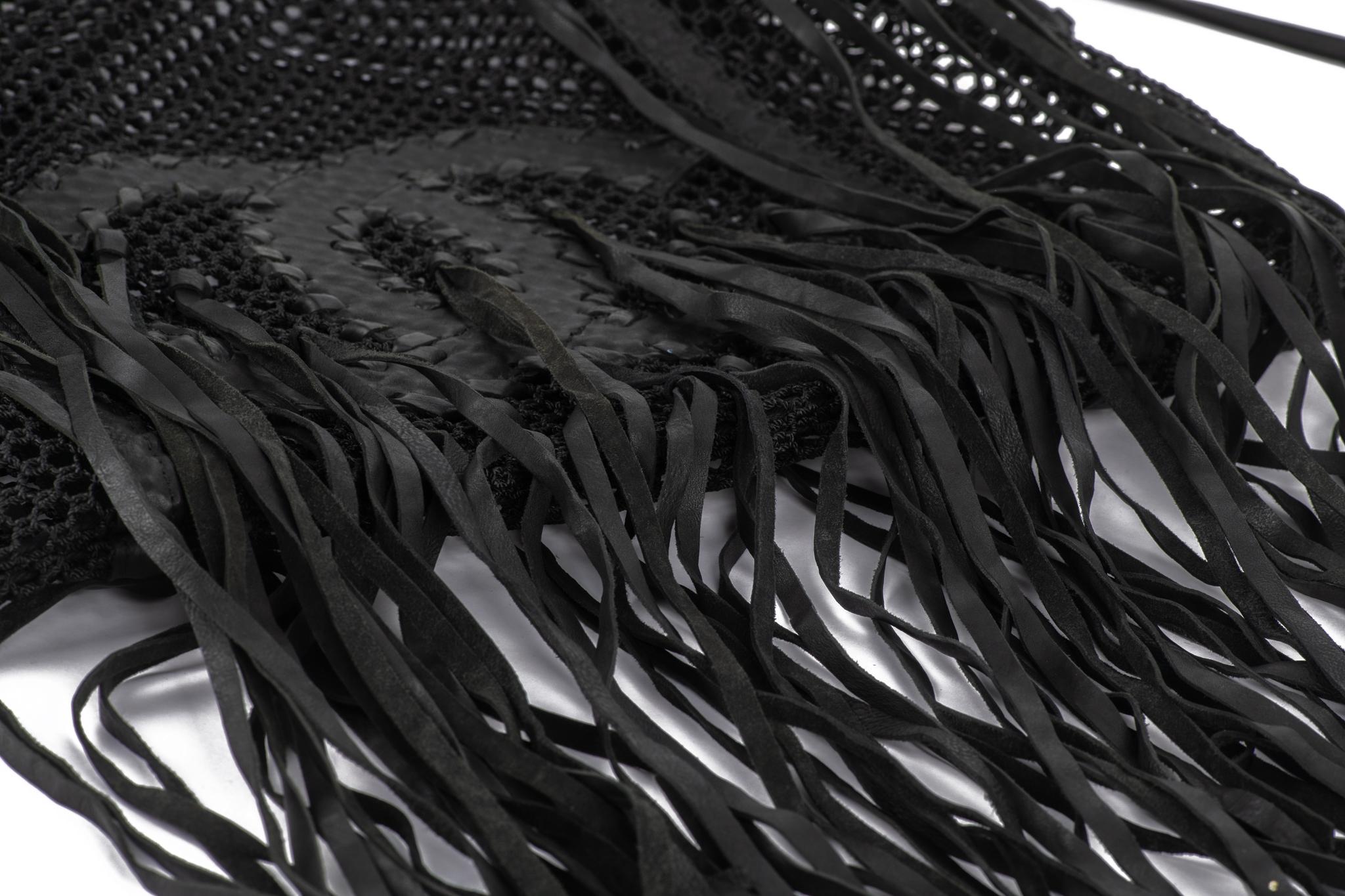 Chanel Black Fringe CC Tote Handbag For Sale 1