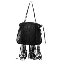 Chanel Black Fringe CC Tote Handbag