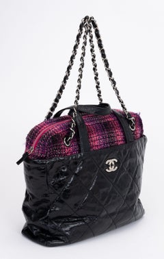 Chanel Black & Fuchsia 2 Way Tote Bag