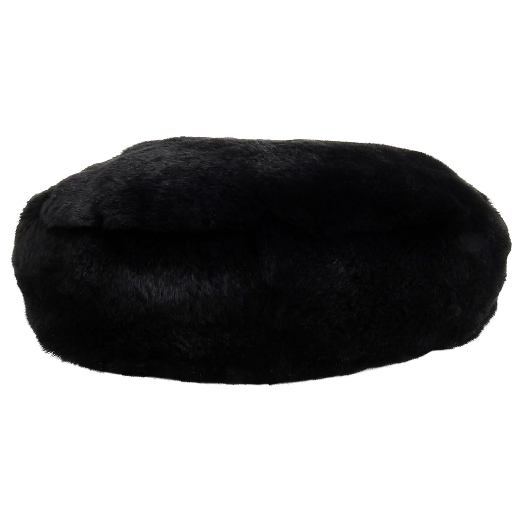 Chanel Black Fur Small Pochette Bag with CC Charm 4