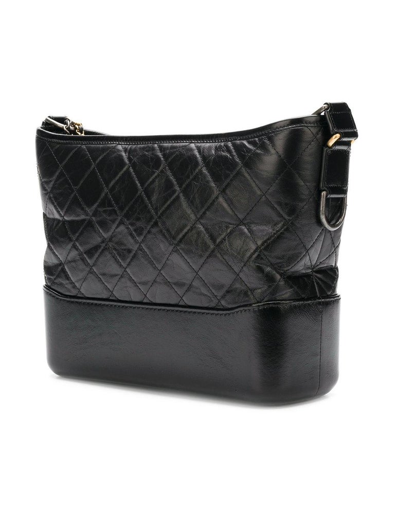 Chanel Black Gabrielle Hobo Bag at 1stDibs