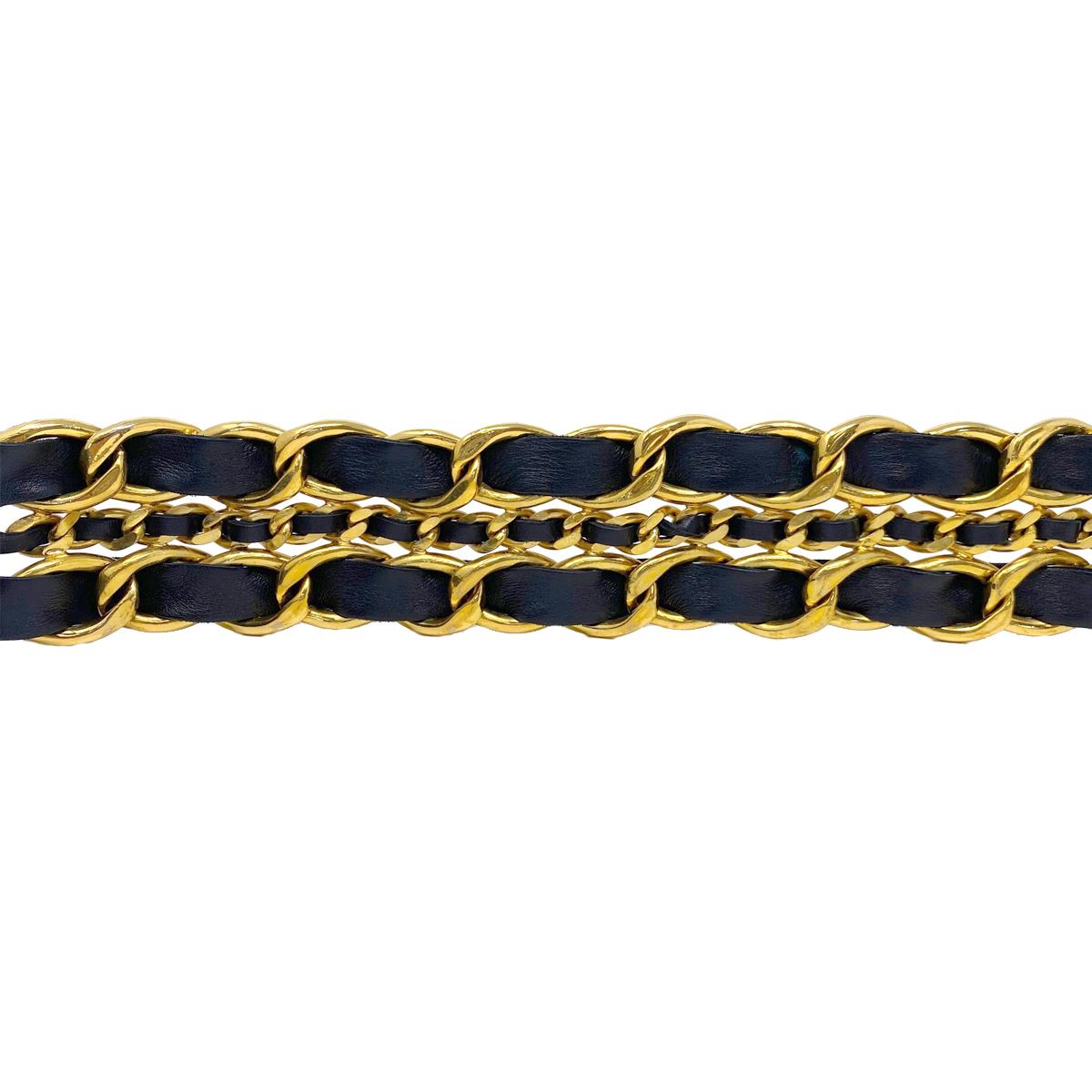 Chanel Black GHW Multi-Chain Lambskin Leather Belt  1