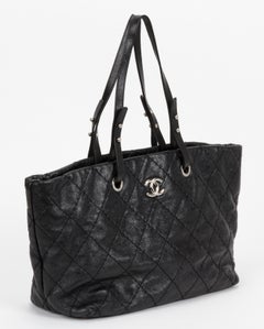Chanel Black Glazed Caviar Shopper Tote