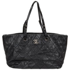 Chanel Black Glazed Caviar Shopper Tote