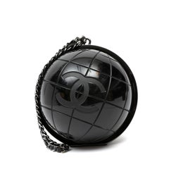 Chanel Black Globe Minaudiere Bag w CC