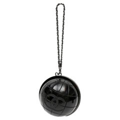 Chanel Black Globe Minaudiere Bag w CC