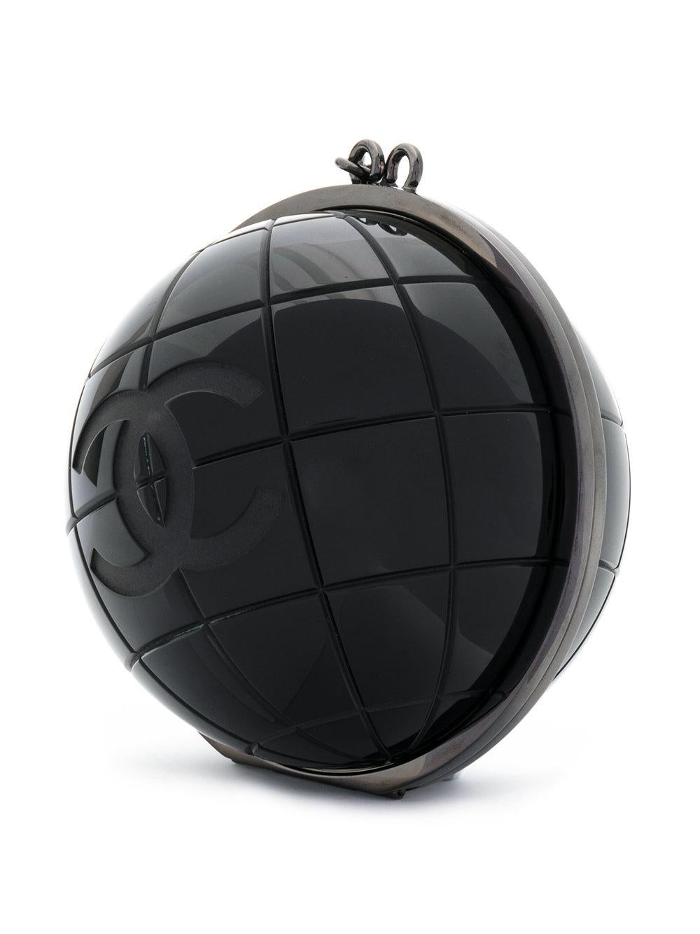 Women's or Men's Chanel Black Globe Minaudière Clutch