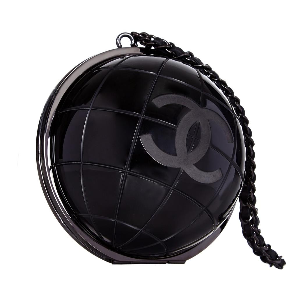 Chanel Black Globe Minaudière Clutch 2