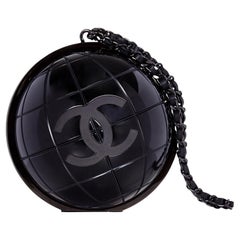 Chanel Black Globe Minaudière Clutch