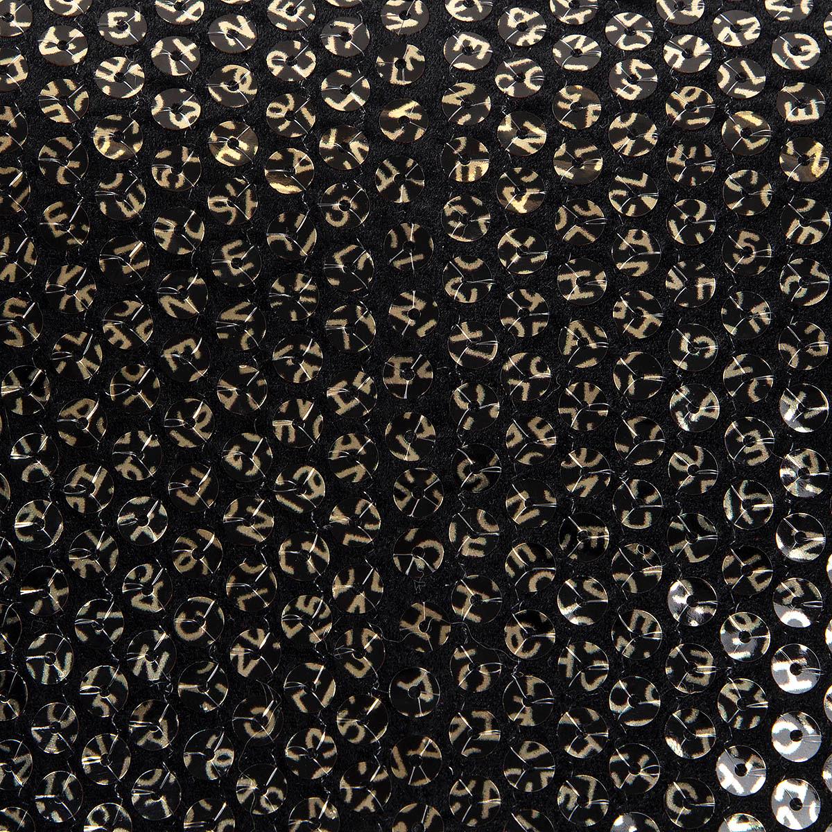 CHANEL black & gold 2017 17A LOGO SEQUIN BANDEAU Jumpsuit 38 S For Sale 1