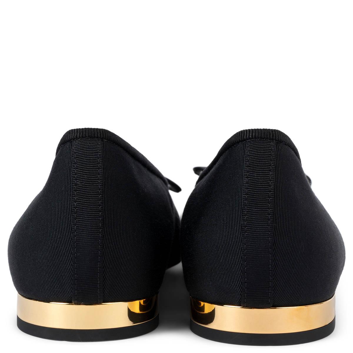 CHANEL black & gold 2022 22C DUBAI Ballet Flats Shoes 37 fit 36.5 For Sale 1