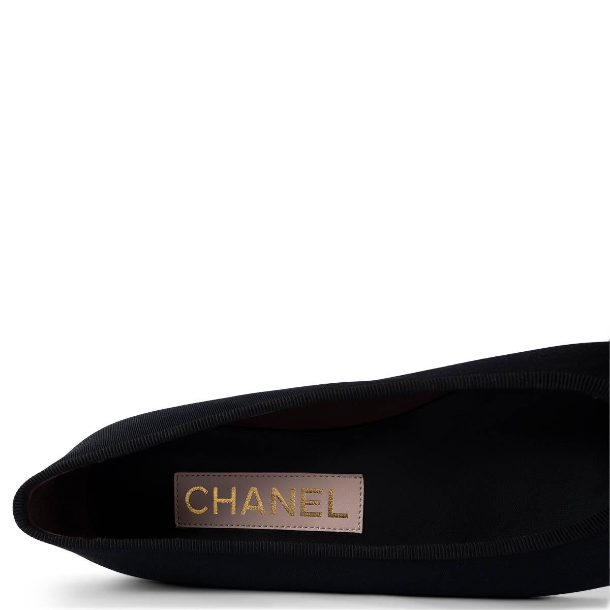 CHANEL black & gold 2022 22C DUBAI Ballet Flats Shoes 37 fit 36.5 3