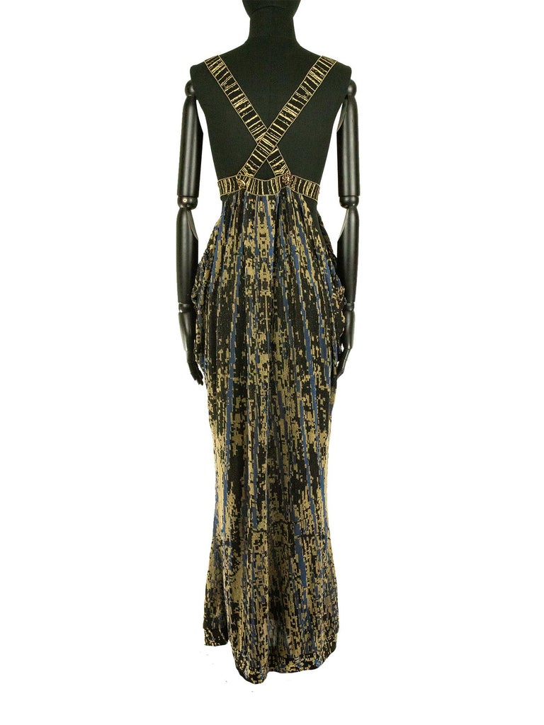 Chanel Black, Gold and Royal Blue Lurex Dress For Sale at 1stDibs | royal  blue and gold outfits, chanel dress black and gold, gold lurex dress