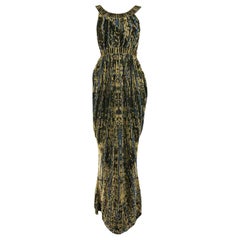Chanel - Robe en lurex noir, or et bleu royal