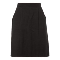 Chanel Black Gold Button Detail Skirt Size M