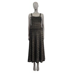 CHANEL black & gold cotton 2018 SLEEVELESS KNIT MAXI Dress 38 S 18P