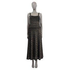 CHANEL black & gold cotton 2018 SLEEVELESS KNIT MAXI Dress 38 S 18P